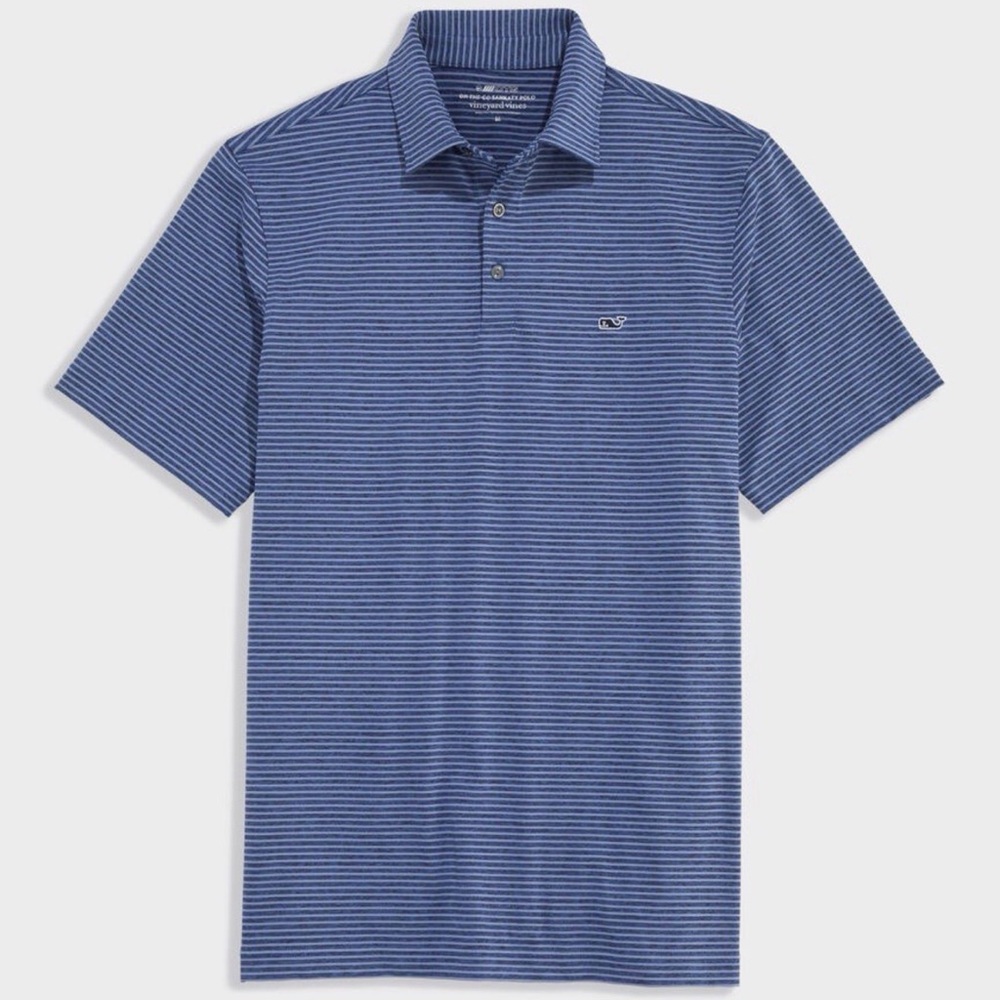 Vineyard Vines Boys Blue Striped Polo NWT